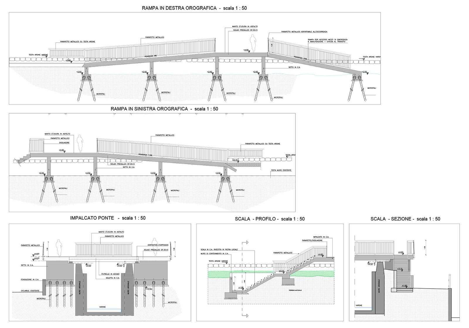 progetto rampa pista ciclabile