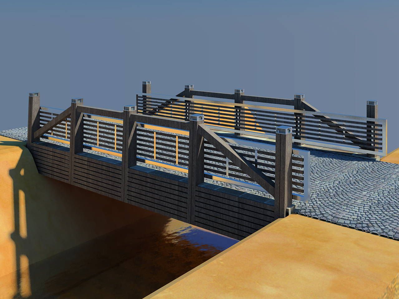 render ponte pedonale mezzana trento