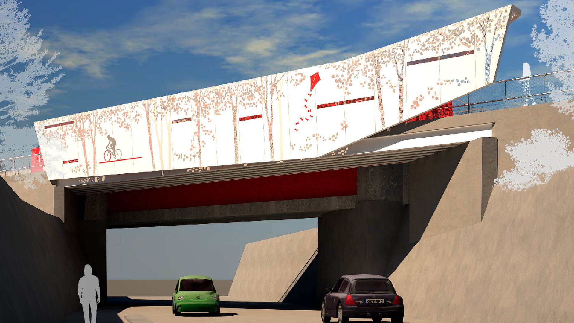 render ponte pista ciclabile riva