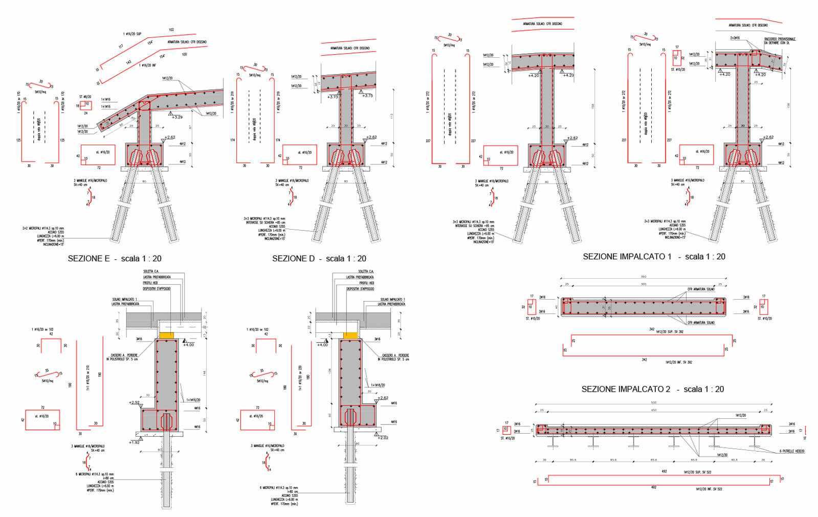 sezioni pista disegni tecnici